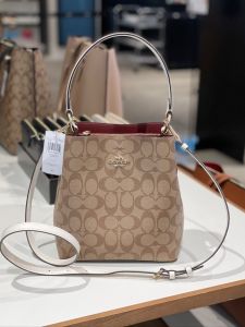 Coach 2312 Small Town Bucket Bag In Signature Canvas LT/Khaki/Chalk