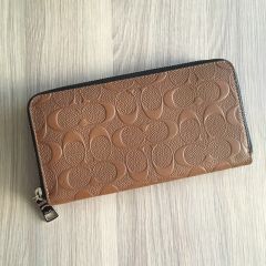 Coach F24667 Accordion Wallet In Signature Leather SADDLE