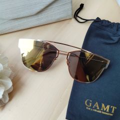 Gamt Polarized Cateye Sunglasses 58mm (Golden brown)
