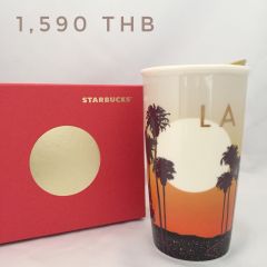 Starbucks LA California Tumbler Set Ceramic Sunset 