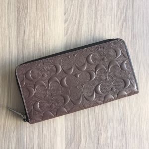 Coach F58113 Accordion Wallet In Signature Crossgrain Leather Mahogany